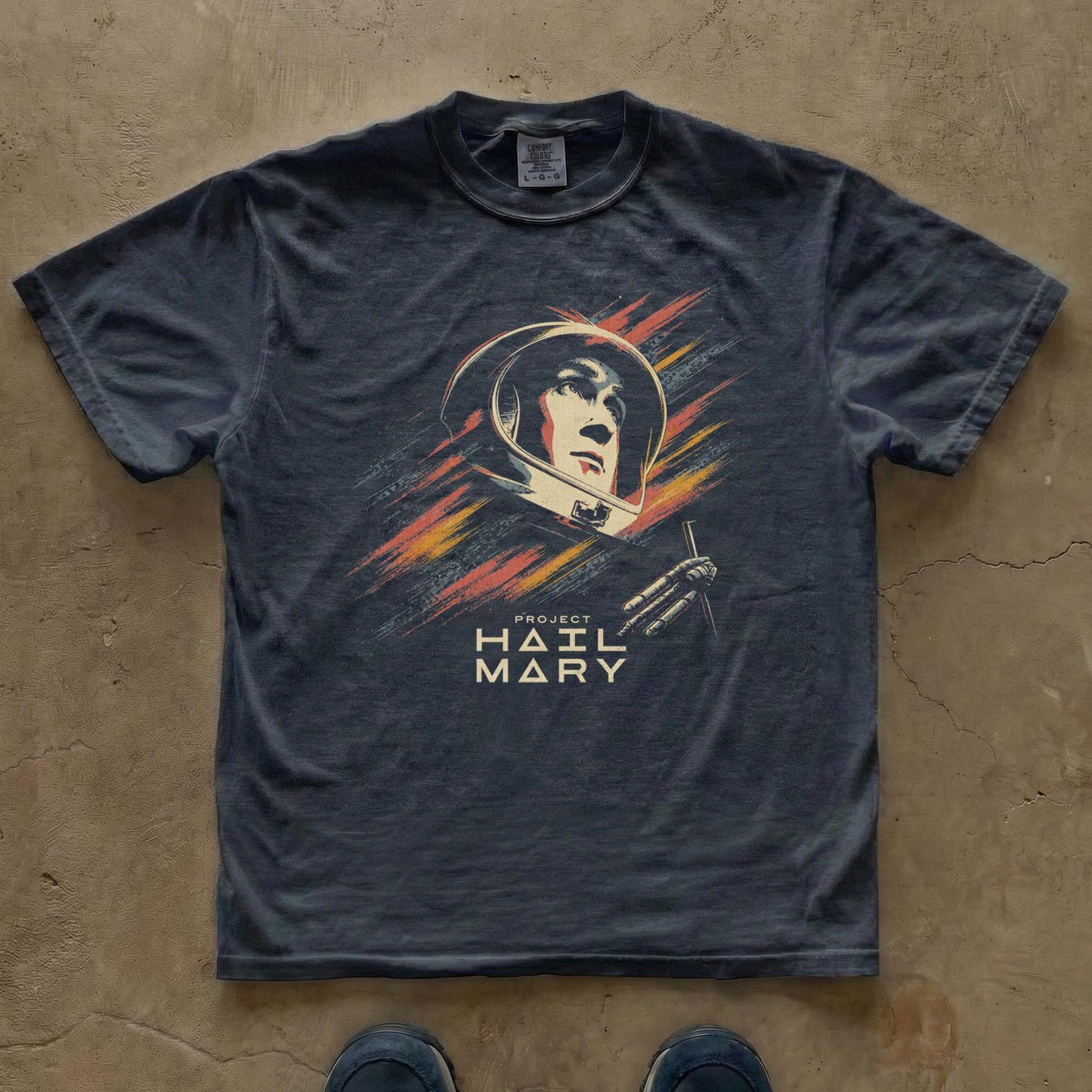 Retro Sci-Fi Space Graphic T-Shirt | Project Hail Mary Movie Tee | AstronauT-Shirt XL