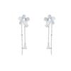 Light Luxury Long Tassel Flower Earrings for Women Japanese and Korean Style Niche High-End Dangle Earrings Jewelry Accessories