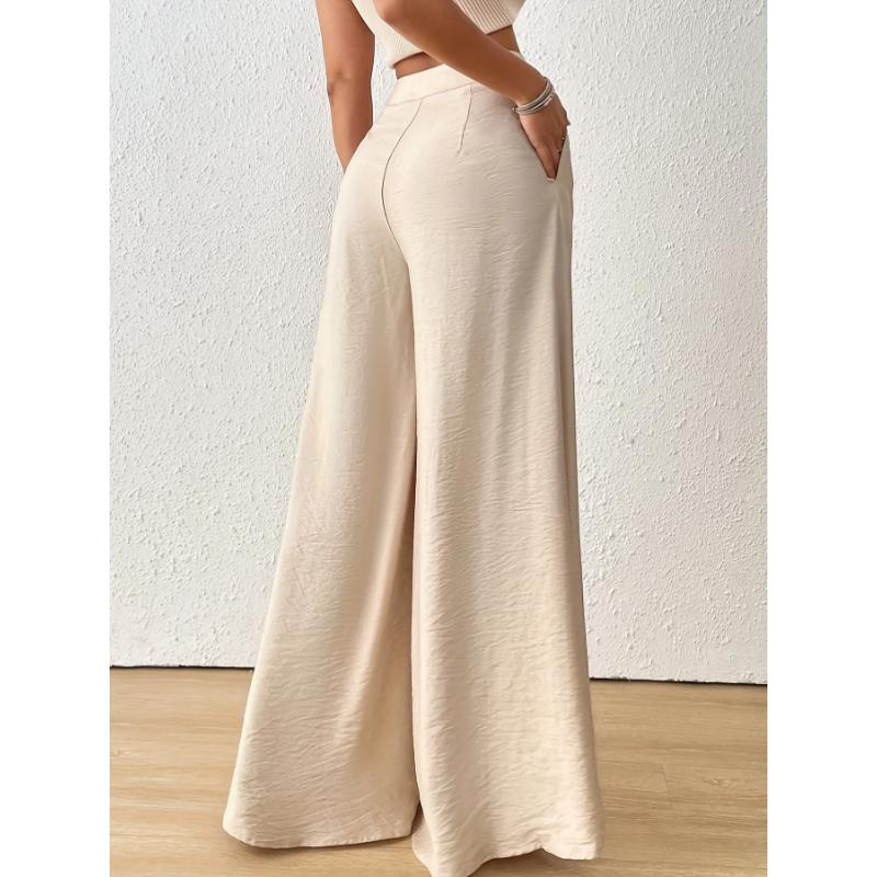 Casual Style Plus-Size High-Waisted Drapey Wide-Leg Pants for Women Summer Cotton-Linen Texture Slimming and Flattering Skirt Pants Commuting