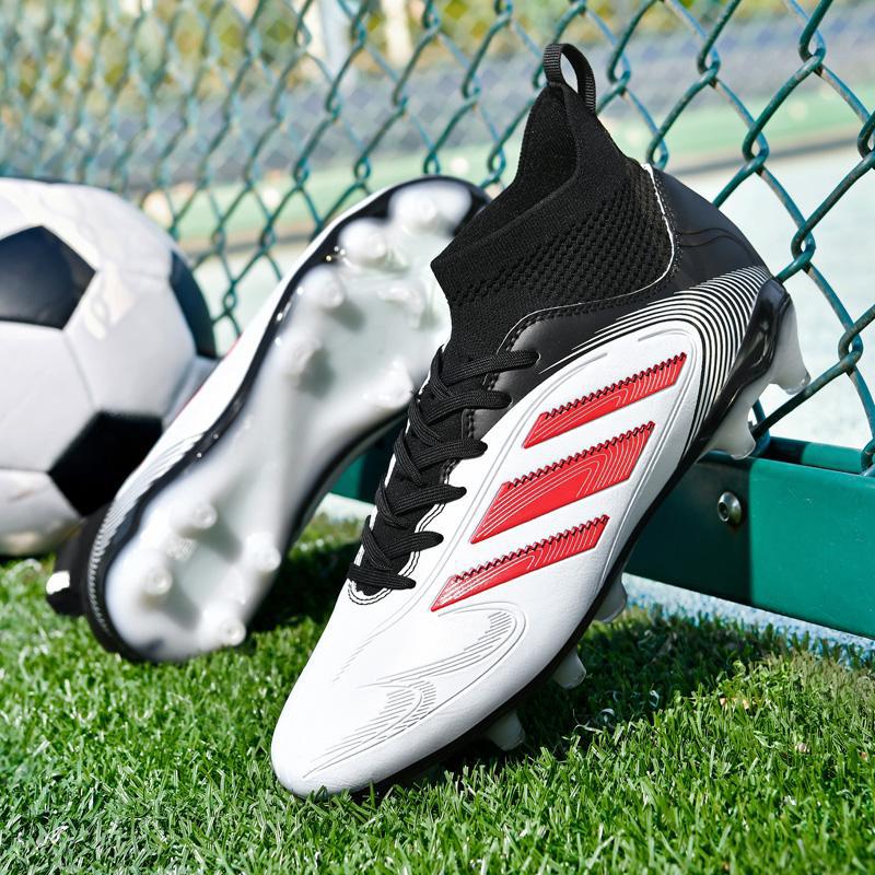 Football shoes men's and women's high-top artificial grass AG spikes football sneakers youth student training sneakers