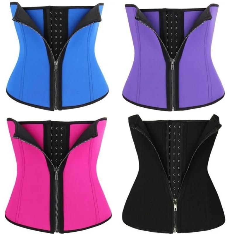 Trener Talii Body Shaper Trymer Gorsety Kobiety Ściągacze Talii Siłownia Pas Lędźwiowy Fitness Sauna Pot Pas do Odchudzania z Zamkiem Błyskawicznym