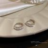2025 Trendy Korean Micro-Inlaid Zircon Bow Earrings with S925 Silver Needle and Pearl for Women