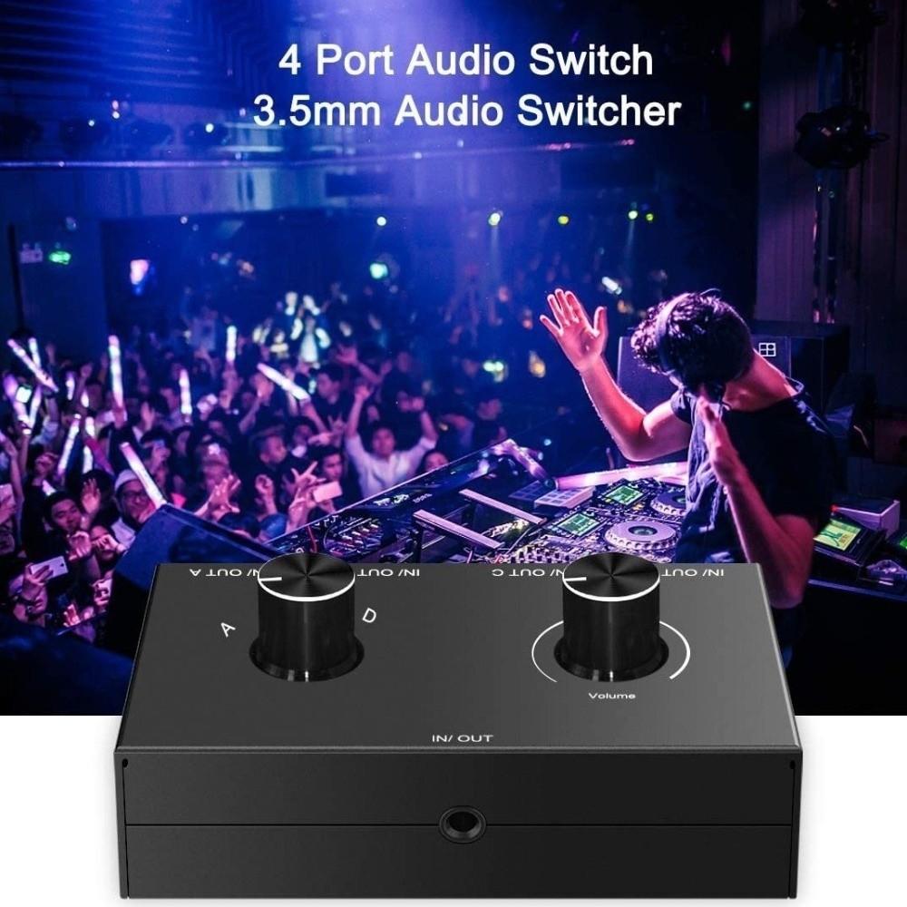2x1/1x2 4x1/1x4 Stereo Audio Switcher 3.5mm Bi-Directional Switcher New Mini Headphone Switcher