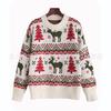 Foreign Trade Cross-border Autumn and Winter New Korean Version of Women's Clothing Loose Couple Christmas Tree Deer Thickened Jacquard Sweater