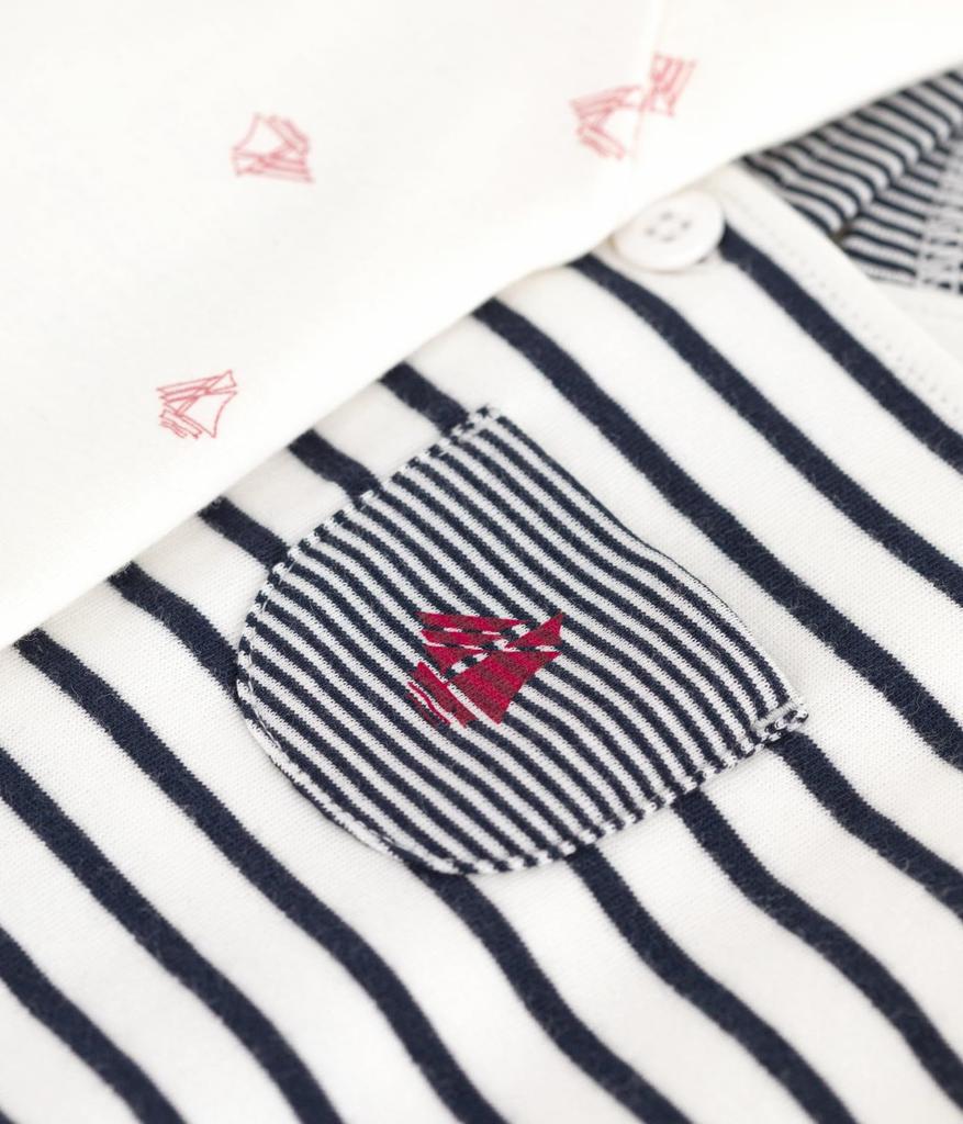 Petit Bateau Baby Set 12 74cm 2-Piece A0ECT, Off-White/Navy, Months,