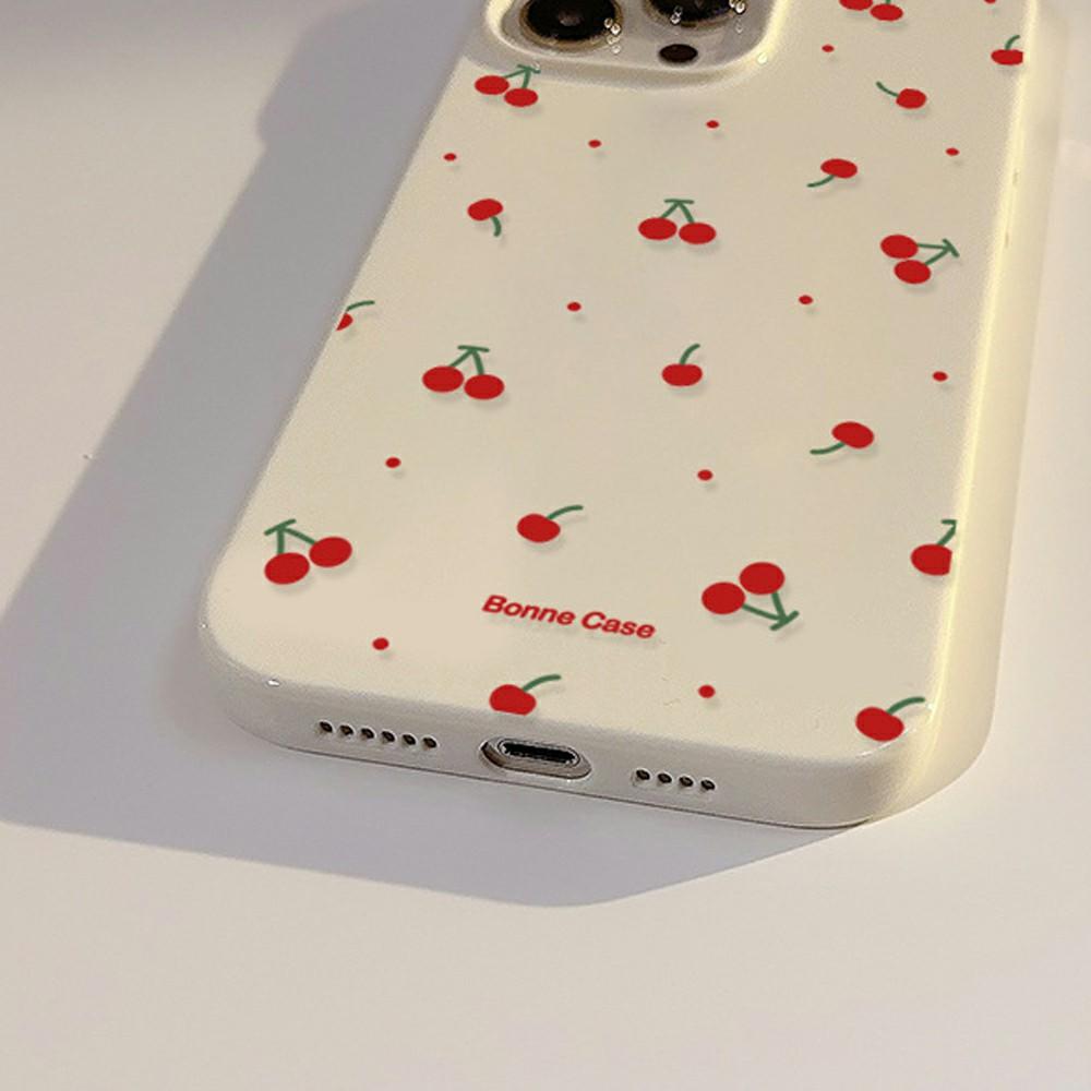 Pro iPhone 12 Pro/12 Pouzdro Jedinečný Tisk s Vzorem Třešní TPU Zadní Kryt Telefonu