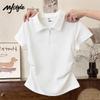 MJ STYLE Women's Pleated Polo T-Shirt