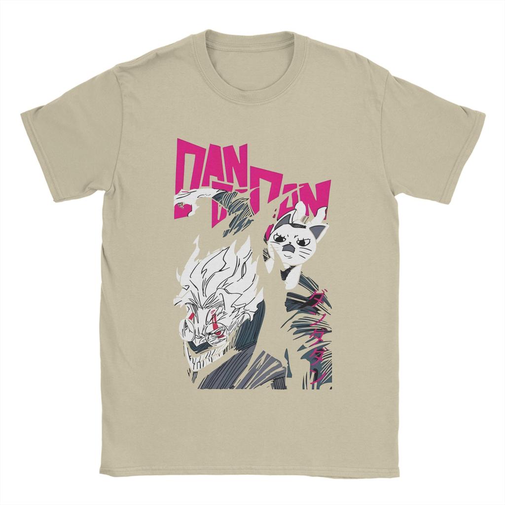 Leisure Dandadan Okarun and Cat T Shirt Men's Round Neck Short Sleeve Tops Shirts Anime Cotton Summer Clothing