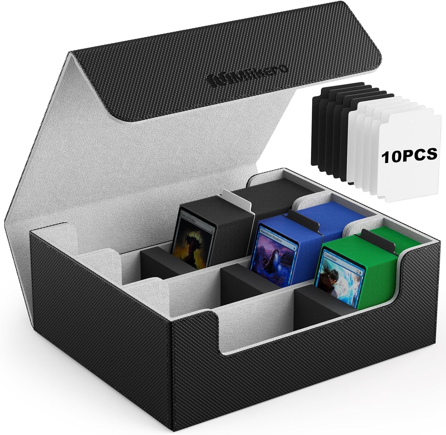 

Mlikero Deck Card Large Вмещает 1800 Карт Коллекционирование Магнитный Хранение Коллекционных Карт Включает 10 Разделителей и 3 Пенопласта с Pokemon Duel и Разными