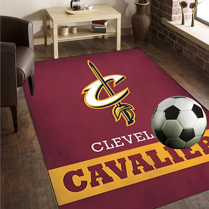 Football Cavaliers Logo Rug Office Carpet Non-Slip Mat, Chair Rug Floor Covering for Gaming, Bedroom, Living Room , Home Decor Christmas Gift