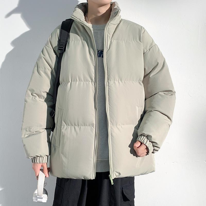 Thickened Warm Down Jacket for Men and Women, Loose and Versatile Stand Collar Cotton Coat