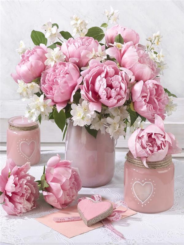 5D DIY Diamond Painting Flower Kit Diamond Art Mosaic Diamond Embroidery Full Round Drill Home Decor