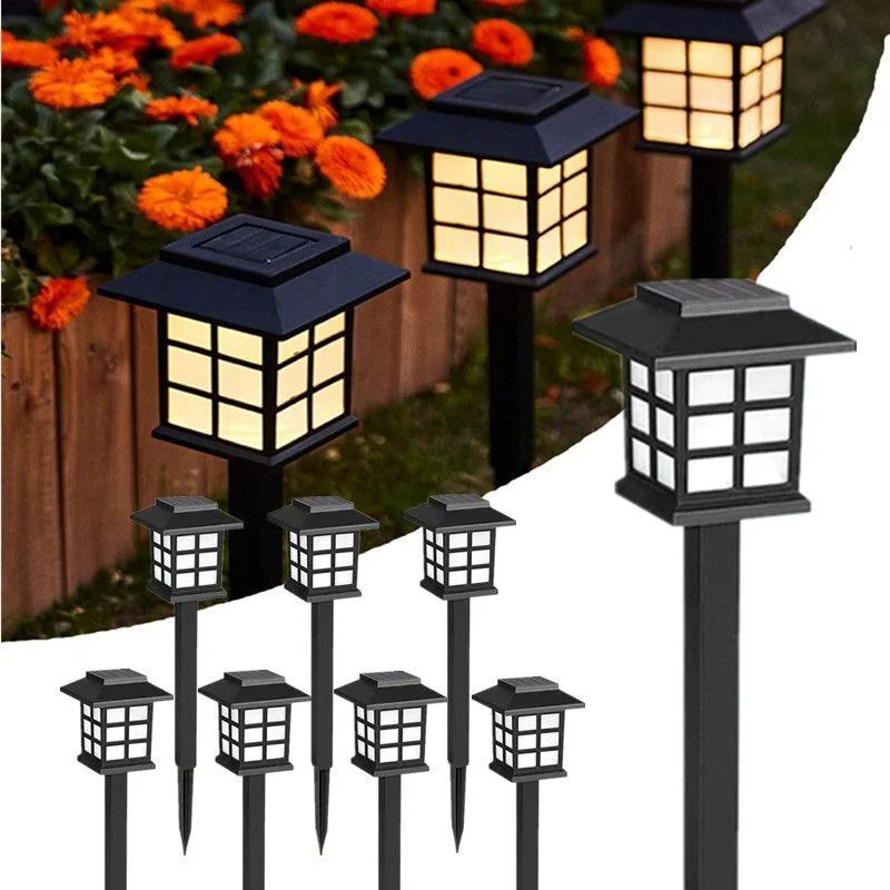 2pack Solar House Shape Outdoor Lamp Waterproof Outdoor Garden Light Wedding Decor Solar Panel LED Lights Street Lawn Yard Lamp