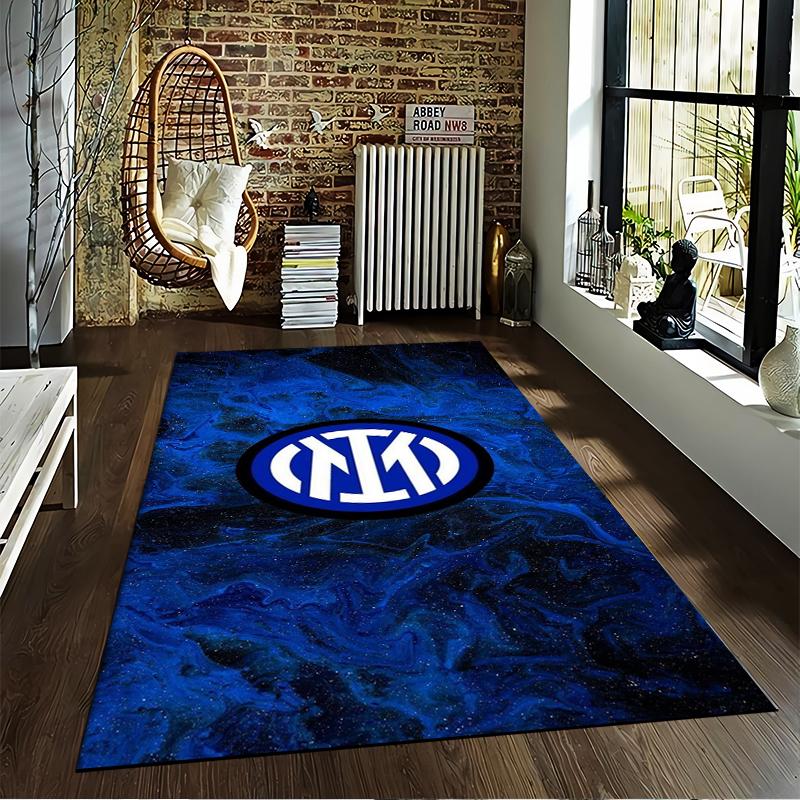 Blue Abstract Pattern Carpet with Logo Design for Home Decoration Suitable for use as an anti-slip for living room bedroom sofas