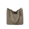 Plaid Canvas Shoulder Tote Bag Large Capacity Soft Fabric Perfect For Daily Commuting School Shopping
