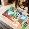 Bluey's Hug Adventure Personalized Text Area Rug Suitable for Decorate room Outdoor Game Room Kitchen Antislip Carpet Anime Office Decor