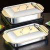 Multifunctional Stainless Steel Serving Tray Square Silver Food Platter Rusts Resistant Dishwasher Safe Dinner Tray