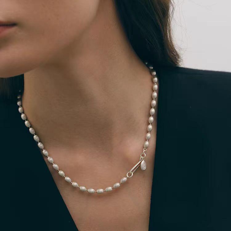 

Luxury Brushed Beaded Layered Necklace - Elegant High-End Clavicle Chain