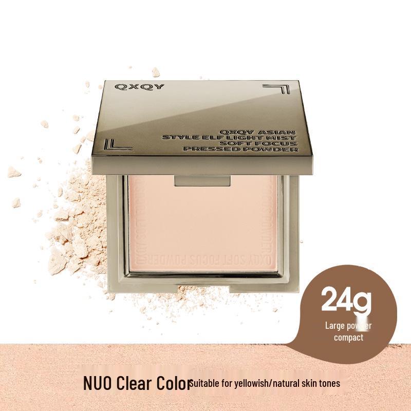 QXQY Elf Light Mist Soft Focus Powder: Translucent, Whitening, Long-Lasting Setting Powder, 24g