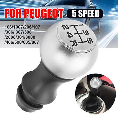 Car Gear Shift Head 5-Speed Sport Version Gear Lever Gear Shift Head Matte VTS Aluminum Alloy Suitable For Peugeot