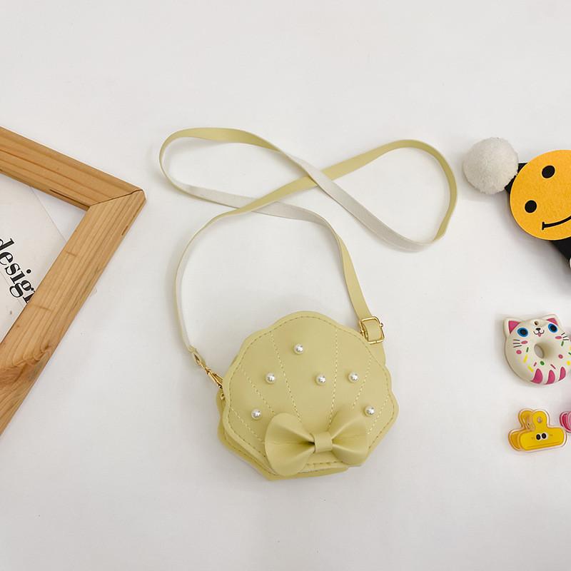 Adorable Korean Style Childrens Mini Shell Crossbody Bag With Cute Bow And Pearls
