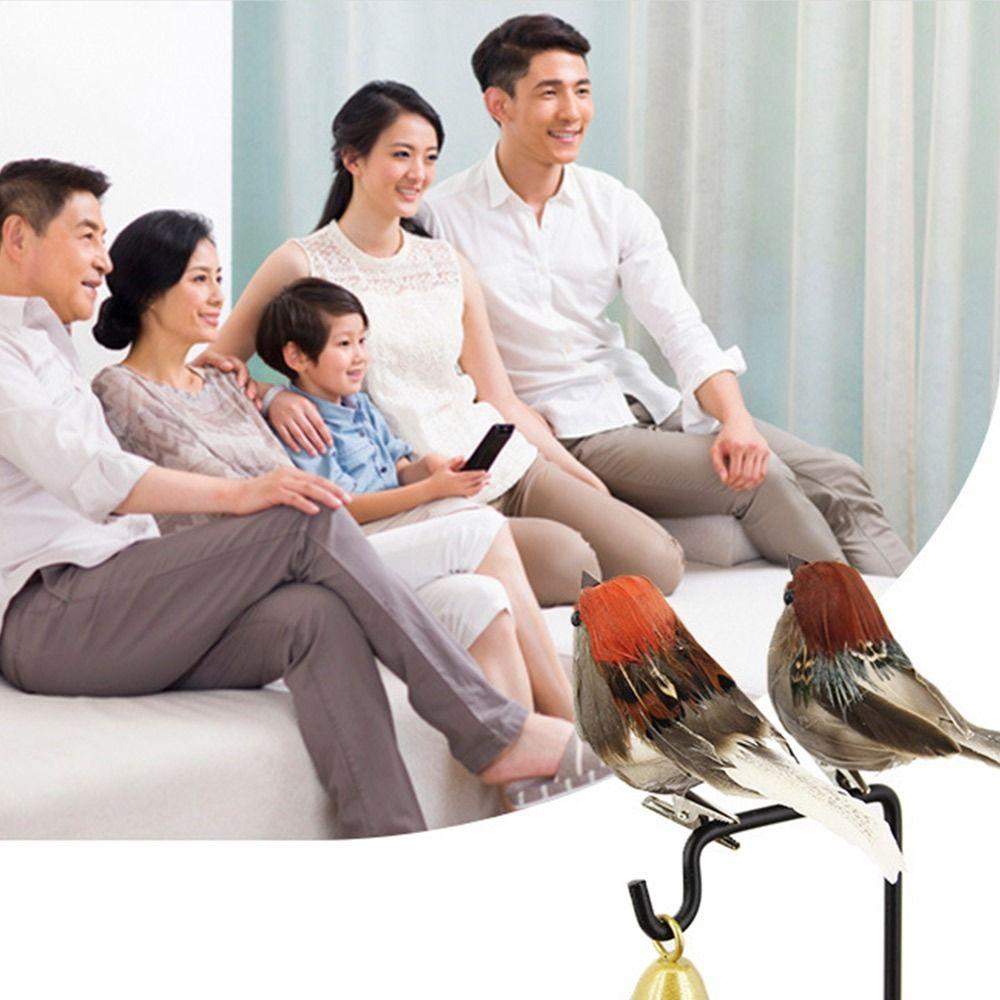 6PCS Multicolor Simulation Sparrow with Clips Artificial Bird Model Faux Foam Bird Landscape Making