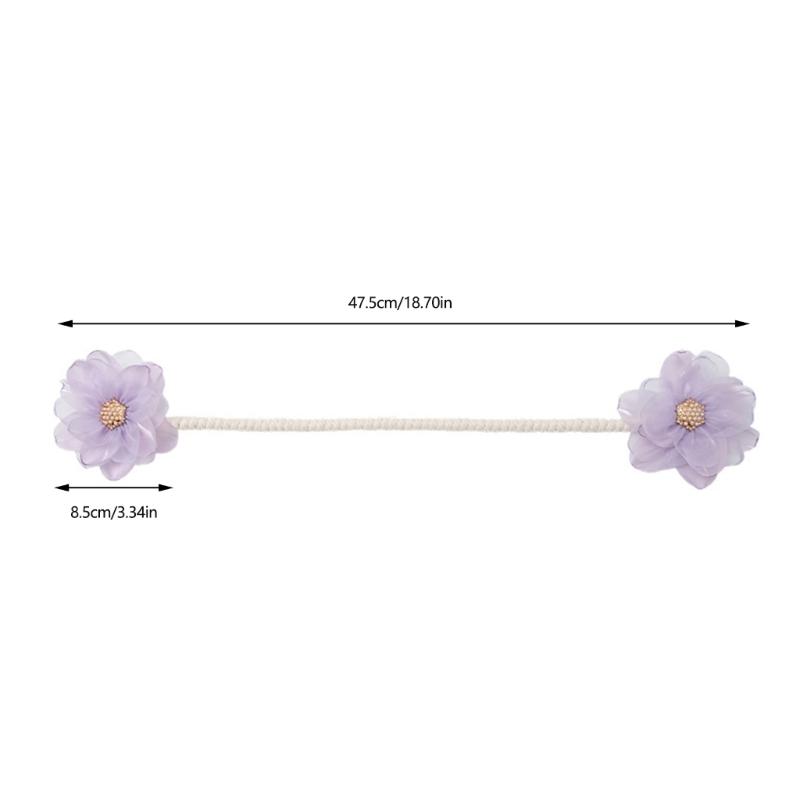 2Pcs Handmade Flower Curtain Tieback Elegant Decorative Clip Window Drapery Holdback Buckles Tie for Living Room Bedroom