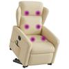 Electric Massage Recliner with Rising Function Cream Fabric