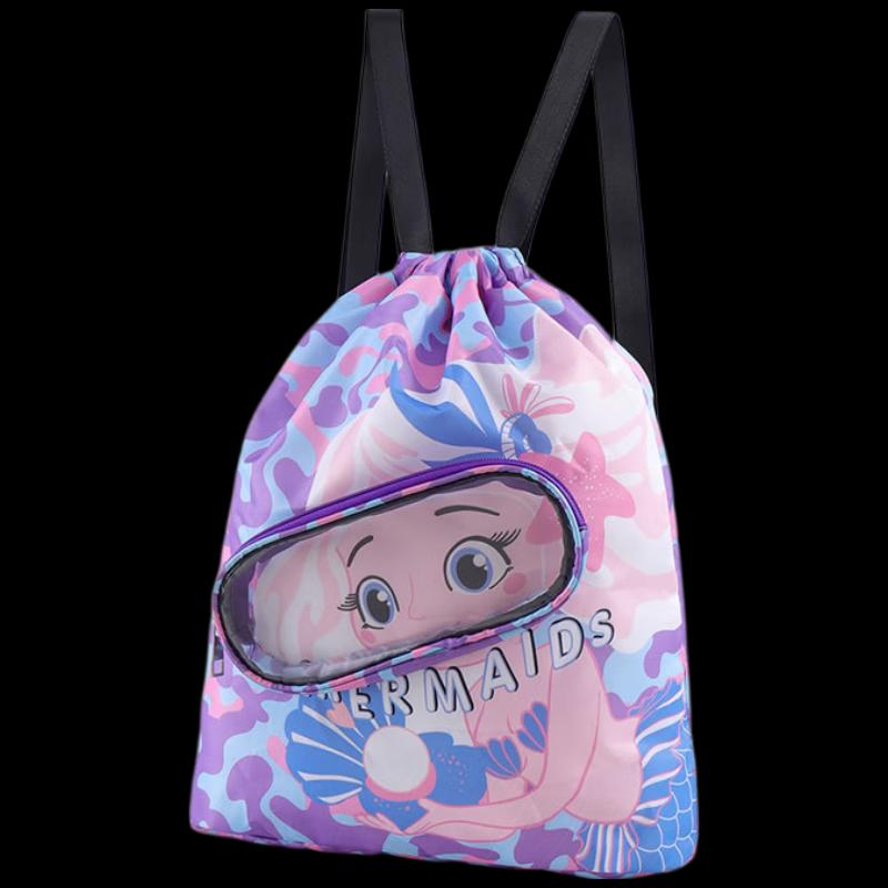 Kids  Cartoon Drawstring Swim Bag Single Bag without Shoe Compartment