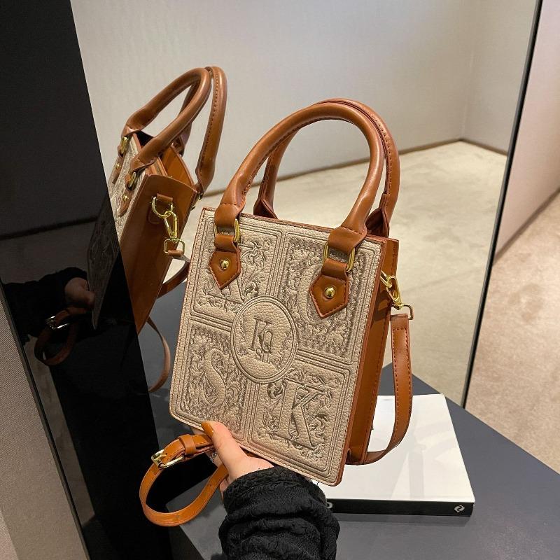 Bolso de Mano Retro con Relieve de Moda y Textura Casual, Bolso Cruzado Elegante y con Estilo para Mujer