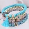 Nepal Bodhi Bracelet Ethnic Style Multi-Layer Bracelet Xizang Tourism Personality Beaded Tassel Jewelry Generation