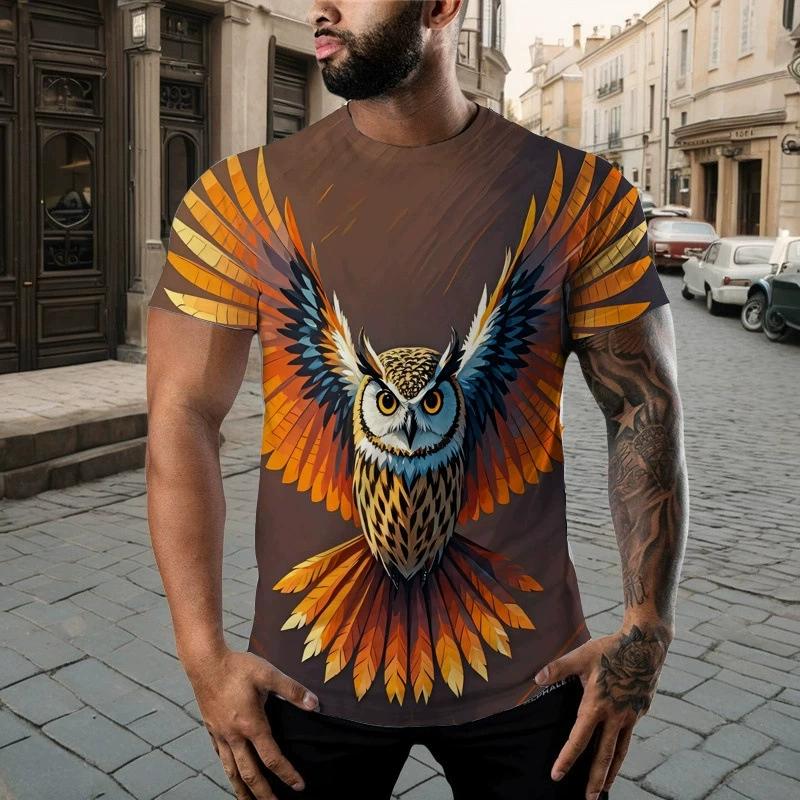 3D Digital Printing T-Shirt Teen Men's Short Sleeve Top Versatile Breathable