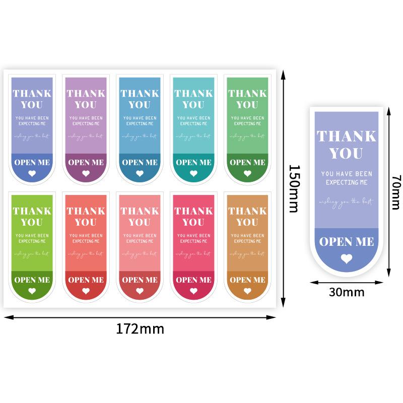 100-Pack Colored Thank You Stickers for Airplane Box Sealing and Packaging Decoration