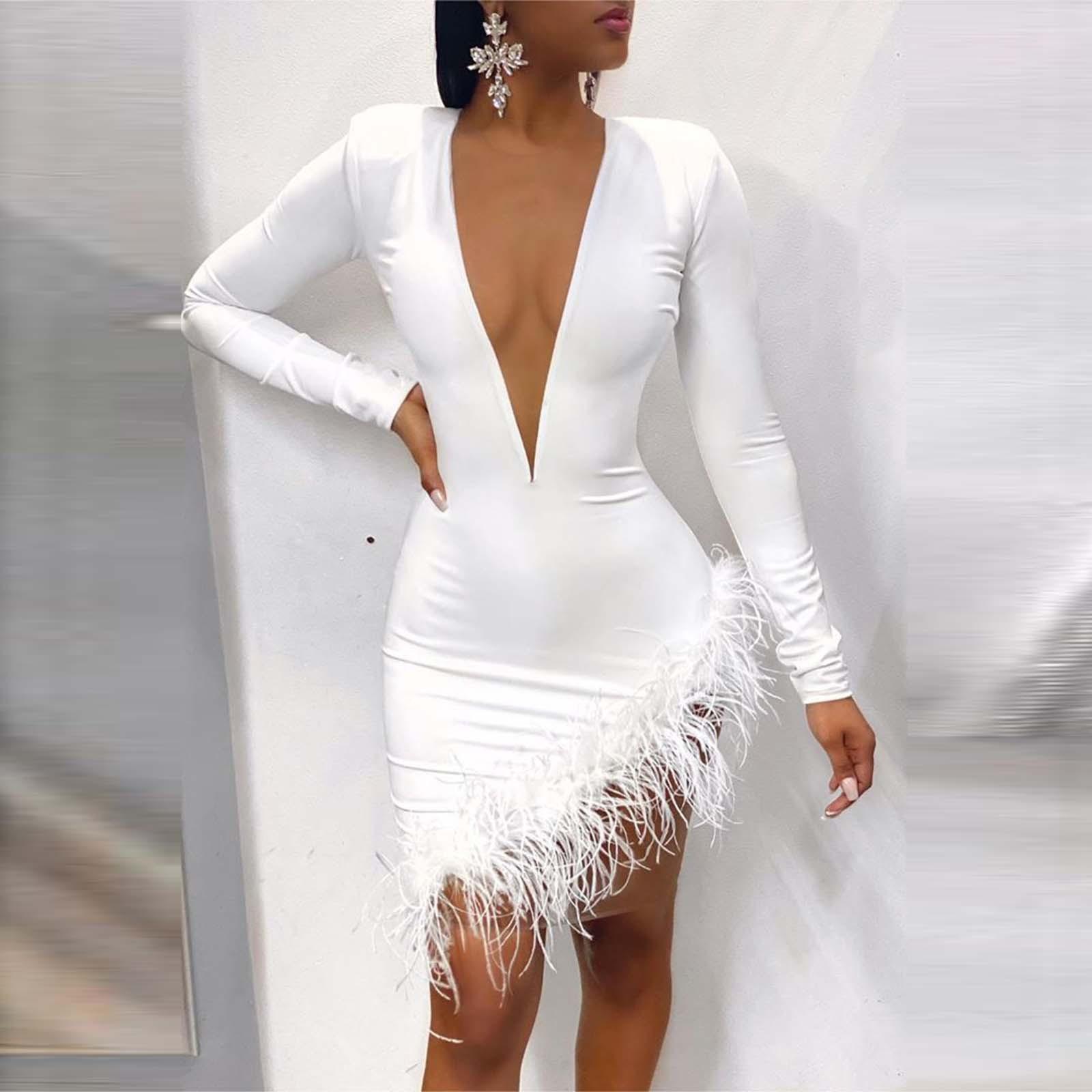 

(SU)Женское праздничное платье с V-образным вырезом и принтом, женское вечернее пляжное платье с длинными рукавами