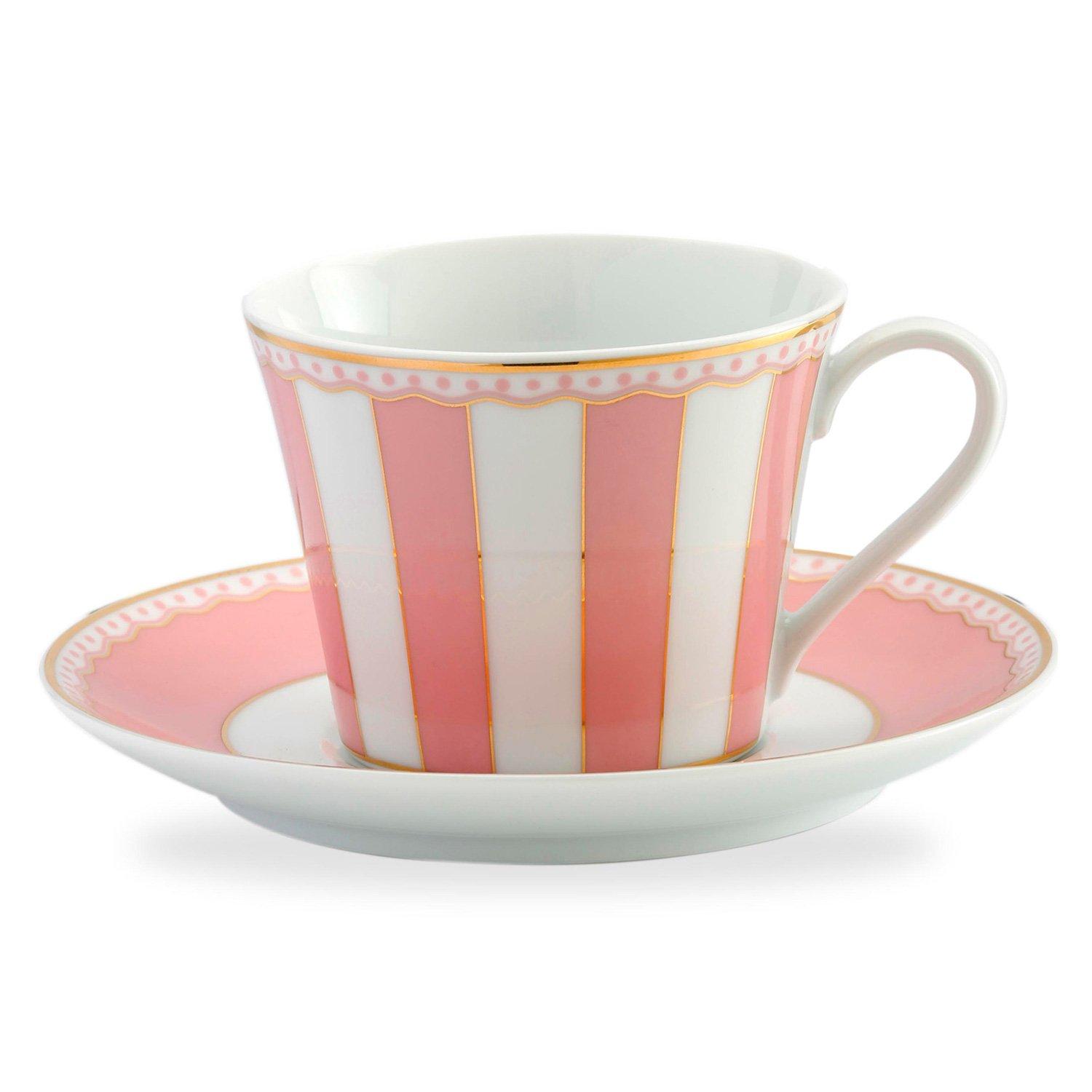 

Noritake Cup & Saucer (for both coffee and tea), 250cc, Carnival Pink, Fine Porcelain, T002B/M-249