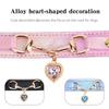 Cute Heart Rhinestone Pet Collar - PU Leather with Metal Hardware, Adjustable Neckband for Small Medium Dogs & Cats,