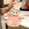 Około 20CM Kreskówkowy Ubrany Królik Pluszowy Wisiorek Zabawka Urocza Wiejska Lalka Królika Elegancka Zabawka Króliczka na Torbę Brelok Zabawki Prezent