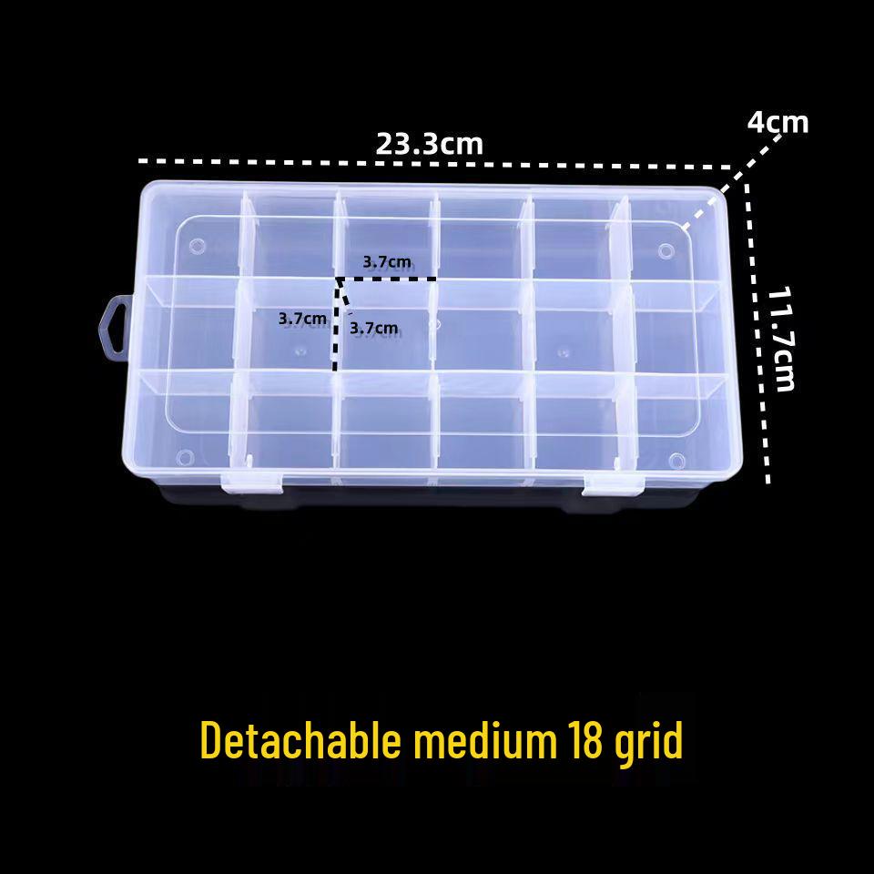 Transparent Compartmentalized Storage Box for Jewelry, Hardware, and Fishing Accessories