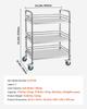 Stainless Steel Cart, 3-Tier Rolling Lab Utility Cart with Lockable Wheels, Medical Serving Trolley Clinic Tray, Heavy Duty Mobile Service Storage