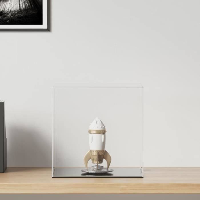 Display Box - Acrylic - 30x30x30 Cm - Transparent - Black - Dustproof