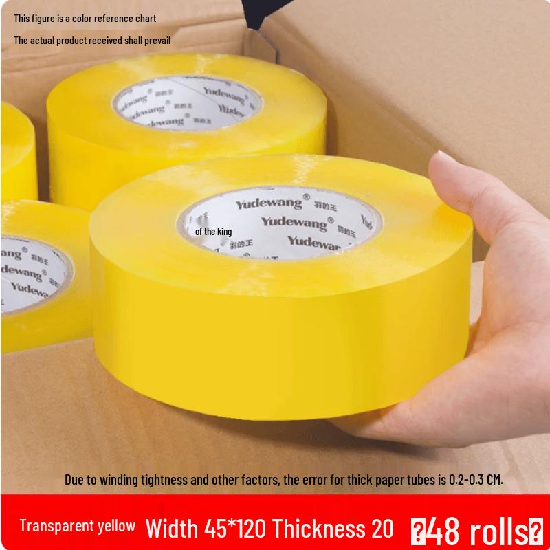 Fei Ang Clear Yellow Packing Tape, 48-Roll Box