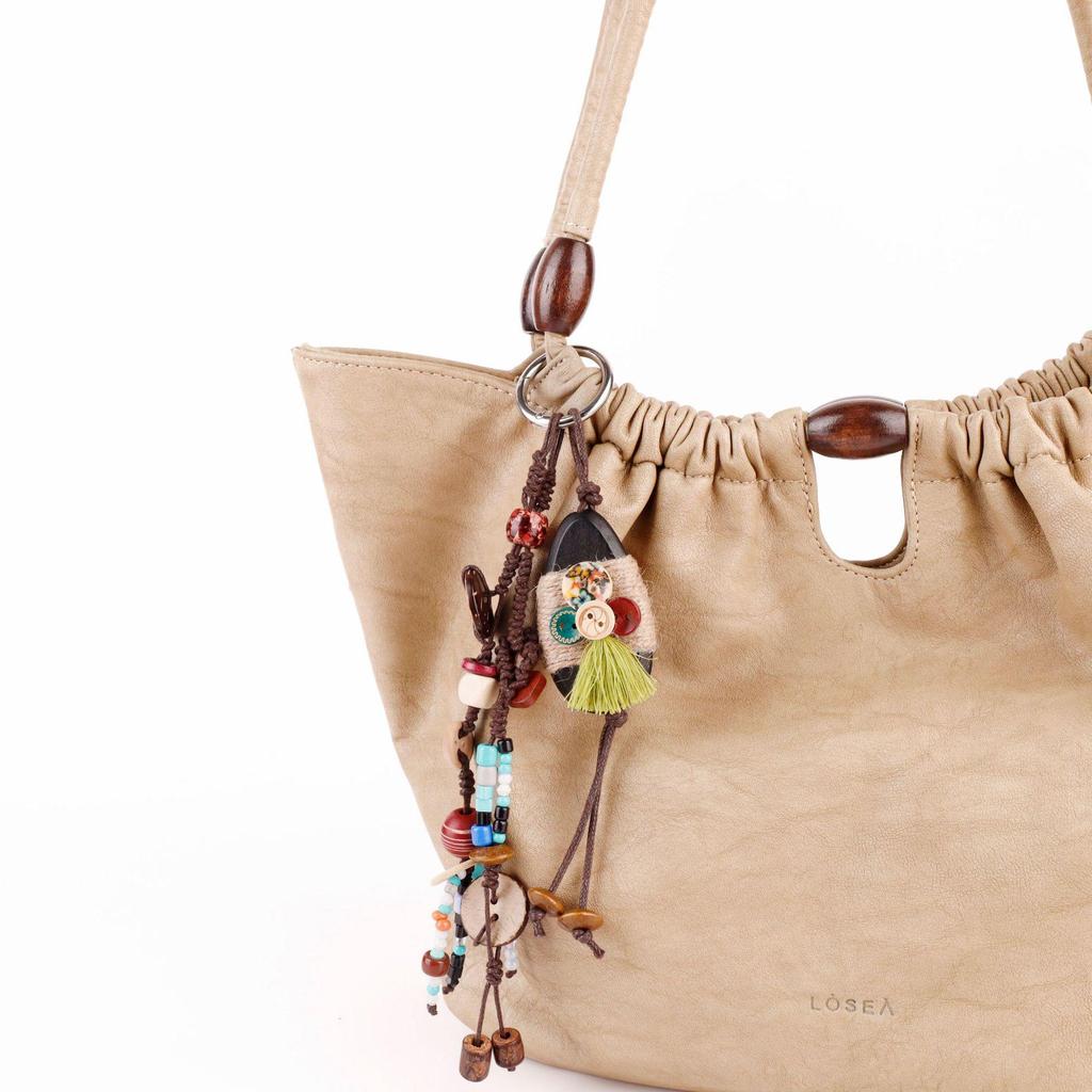 Mångsidig handgjord Wenwan Tassel-hänge i retro metallnyckelring