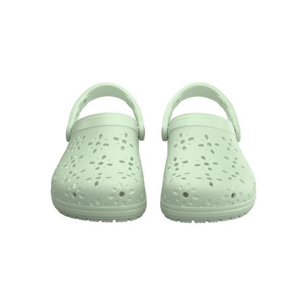 Crocs Sabots Classiques Bouton de Fleur EVA Légers Respirants Chaussures Femmes Vert 210927-3YH