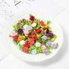 30/80Pcs Mini Rose Artificial Flowers Heads 2cm Buds Fabric Flower Wedding Decoration Craft Supplies Ribbon Bow-Knot Gift Decor