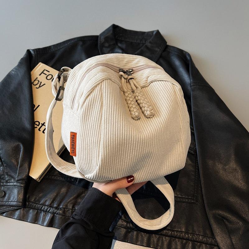 Large capacity corduroy shell bag fashionable thickened shoulder bag women's bag casual versatile messenger bag