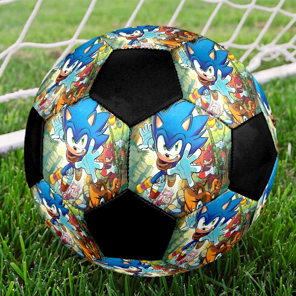 Sonic the Hedgehog Soccer Ball Colorful All Ages Machine Stitched PVC Competition Ready Durable High-Bounce.SIZE5
