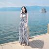 2025 Women's Early Spring Bohemian Ink Print Beach Dress
