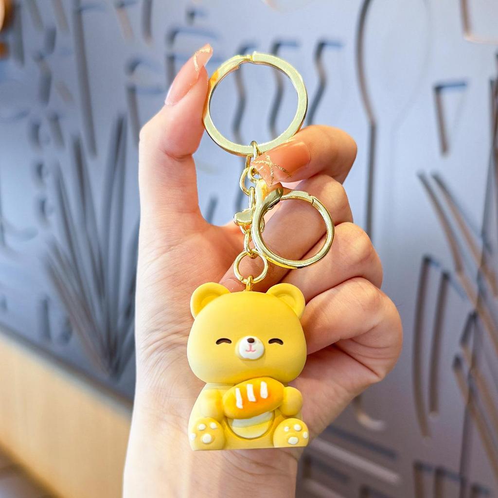 Red Panda Rabbit Resin Keychain - Cute Charm for Women's Bags