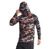 Men UPF50+ Fishing Sun Protection Hoodie Quick Dry Breathable Full Face Mask Hooded Shirt for Lure Fishing Hiking Camping Summer