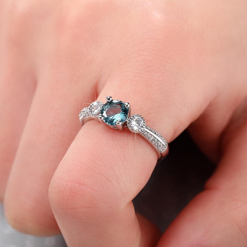 Huitan Trendy Women Wedding Rings Color Thin Ring Temperament Elegant Bridal Marriage Engagement Bands Accessory Jewelry